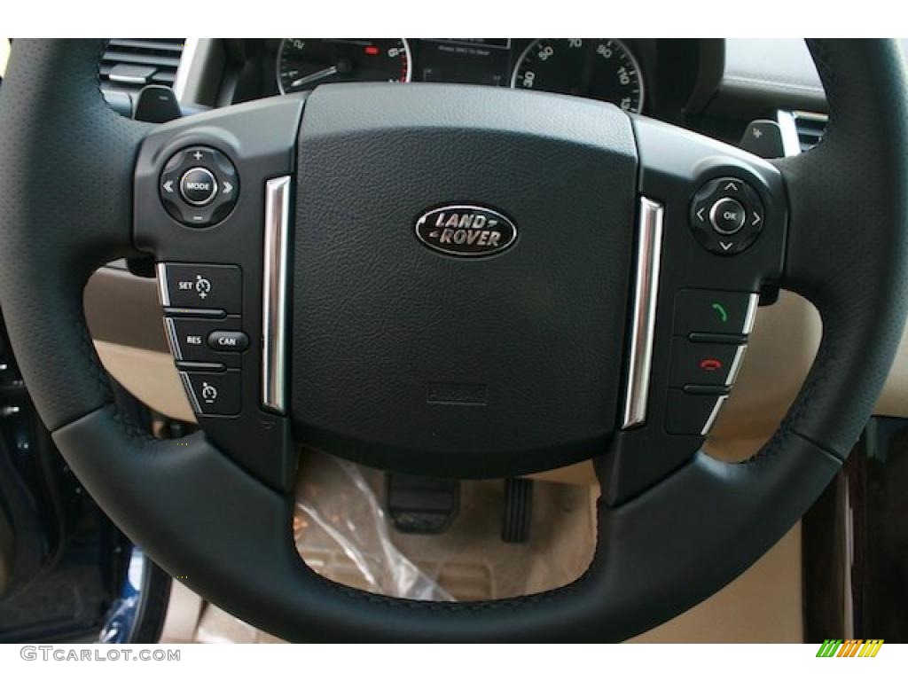 2011 Land Rover Range Rover Sport Supercharged Almond/Nutmeg Steering Wheel Photo #38044535