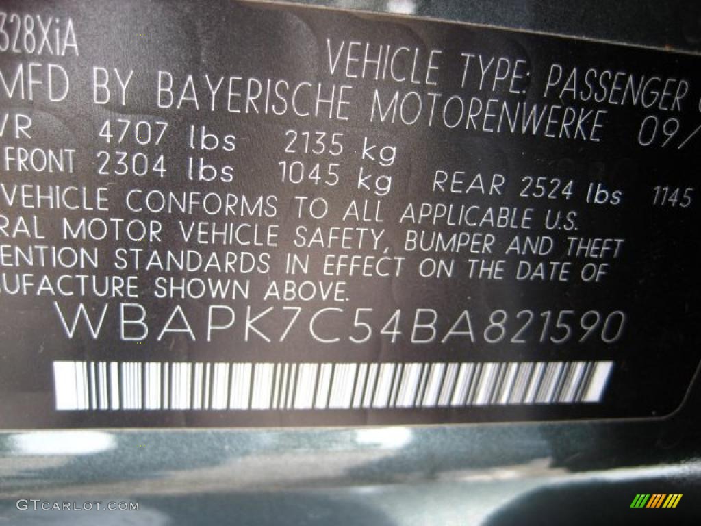 2011 BMW 3 Series 328i xDrive Sedan Info Tag Photo #38045111