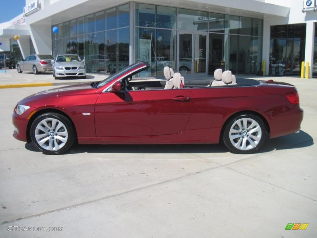 2011 3 Series 328i Convertible - Vermillion Red Metallic / Cream Beige photo #3