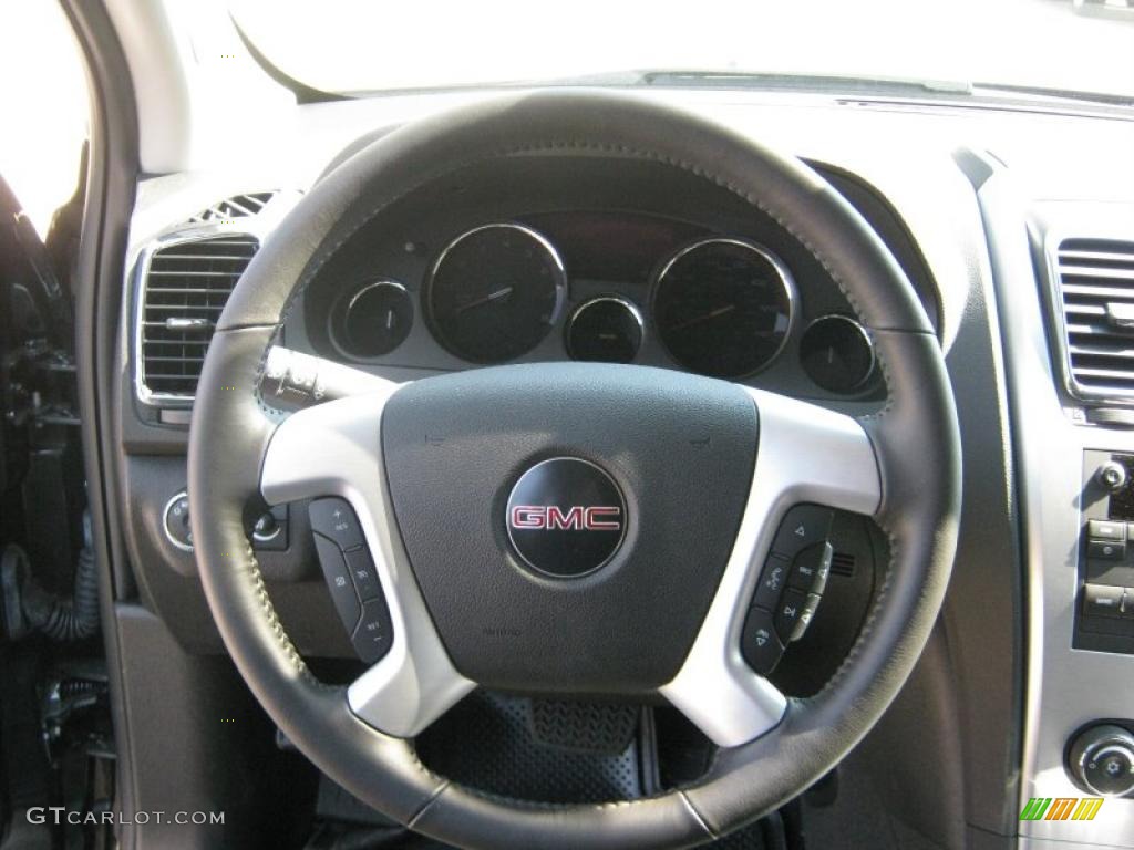 2011 GMC Acadia SLE Ebony Steering Wheel Photo #38056086