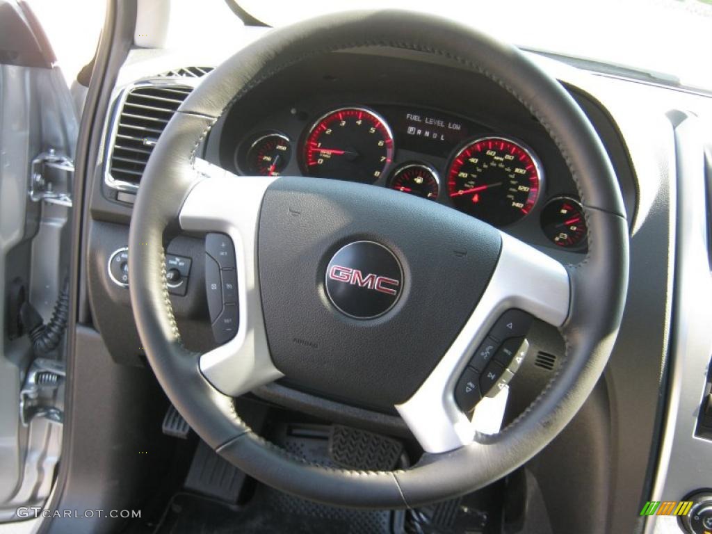 2011 GMC Acadia SLE Ebony Steering Wheel Photo #38056966