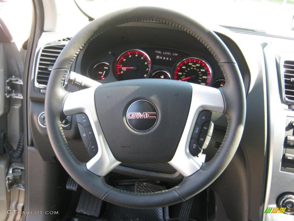 2011 GMC Acadia SLE Ebony Steering Wheel Photo #38057390