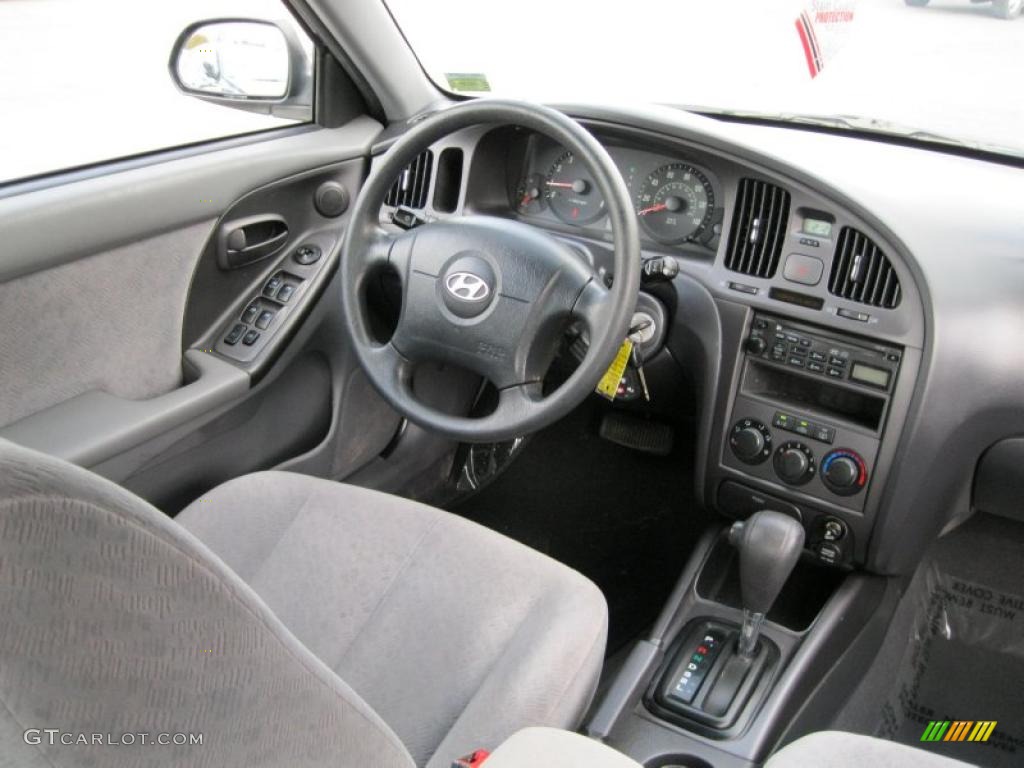 2006 Elantra GLS Sedan - Ebony Black / Gray photo #6