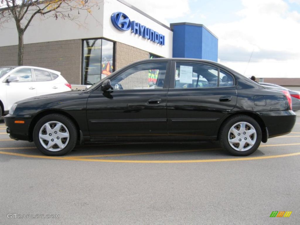 2006 Elantra GLS Sedan - Ebony Black / Gray photo #9