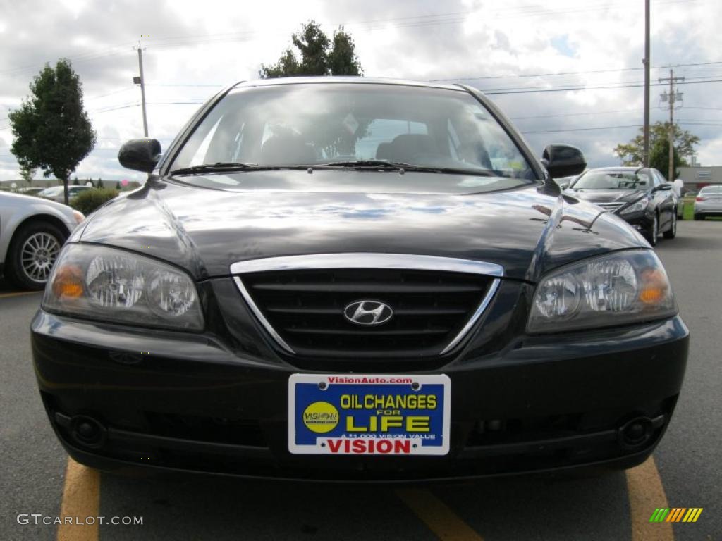 2006 Elantra GLS Sedan - Ebony Black / Gray photo #12