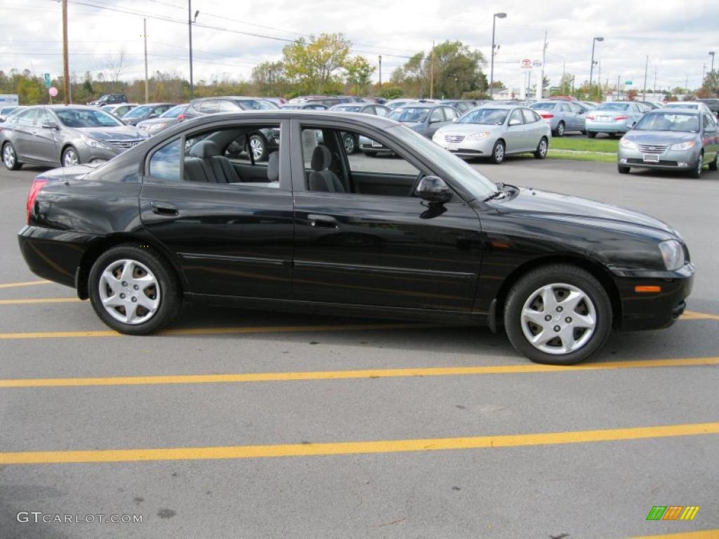 2006 Elantra GLS Sedan - Ebony Black / Gray photo #14