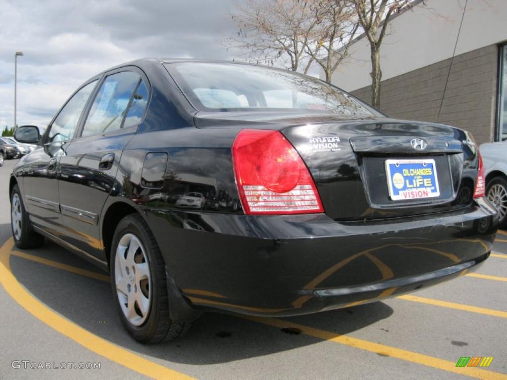 2006 Elantra GLS Sedan - Ebony Black / Gray photo #15