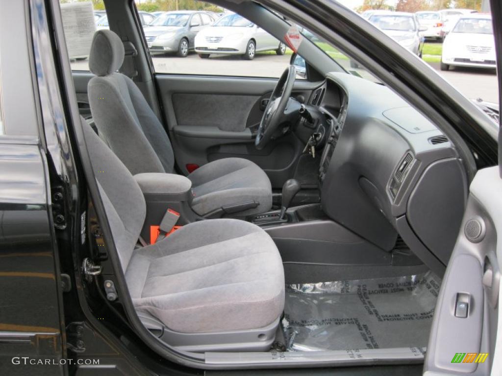 2006 Elantra GLS Sedan - Ebony Black / Gray photo #17