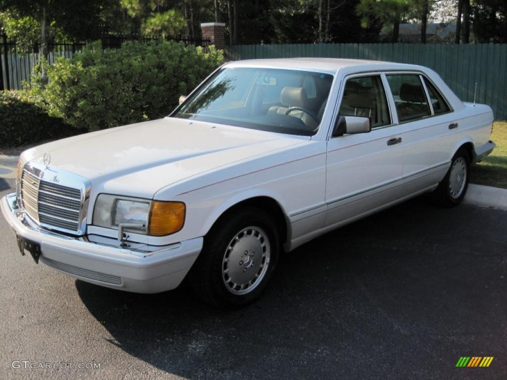 1989 S Class 420 SEL - White / Beige photo #1