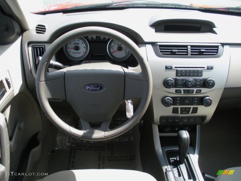 2011 Ford Focus S Sedan Medium Stone Dashboard Photo #38061672