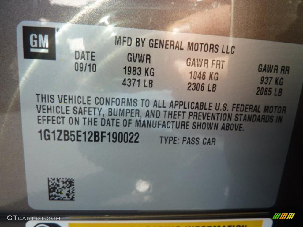 2011 Malibu LS - Mocha Steel Metallic / Cocoa/Cashmere photo #17