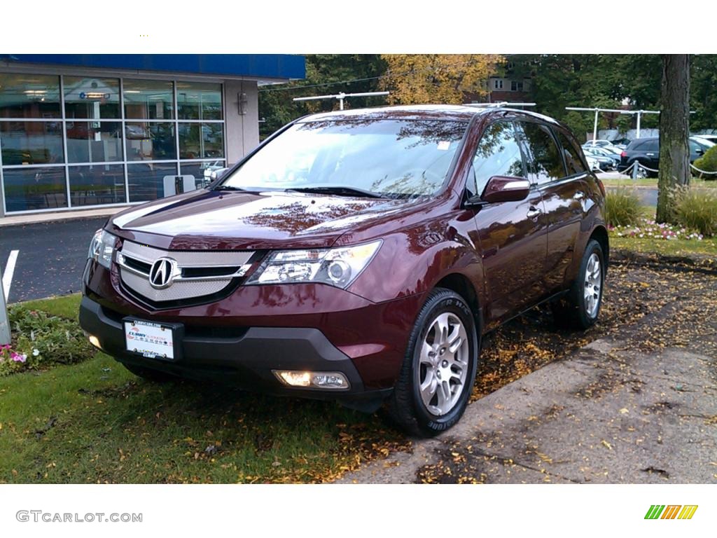 2007 MDX  - Dark Cherry Red Pearl / Parchment photo #2