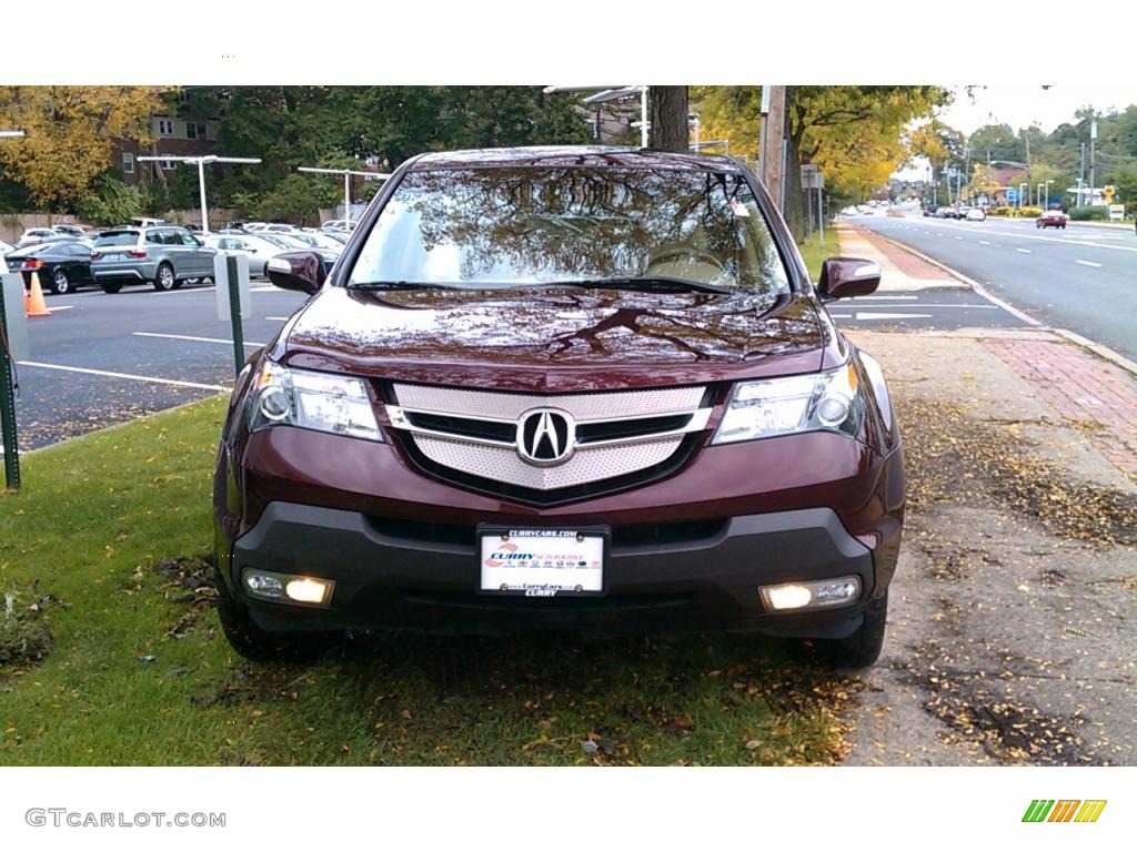 2007 MDX  - Dark Cherry Red Pearl / Parchment photo #3