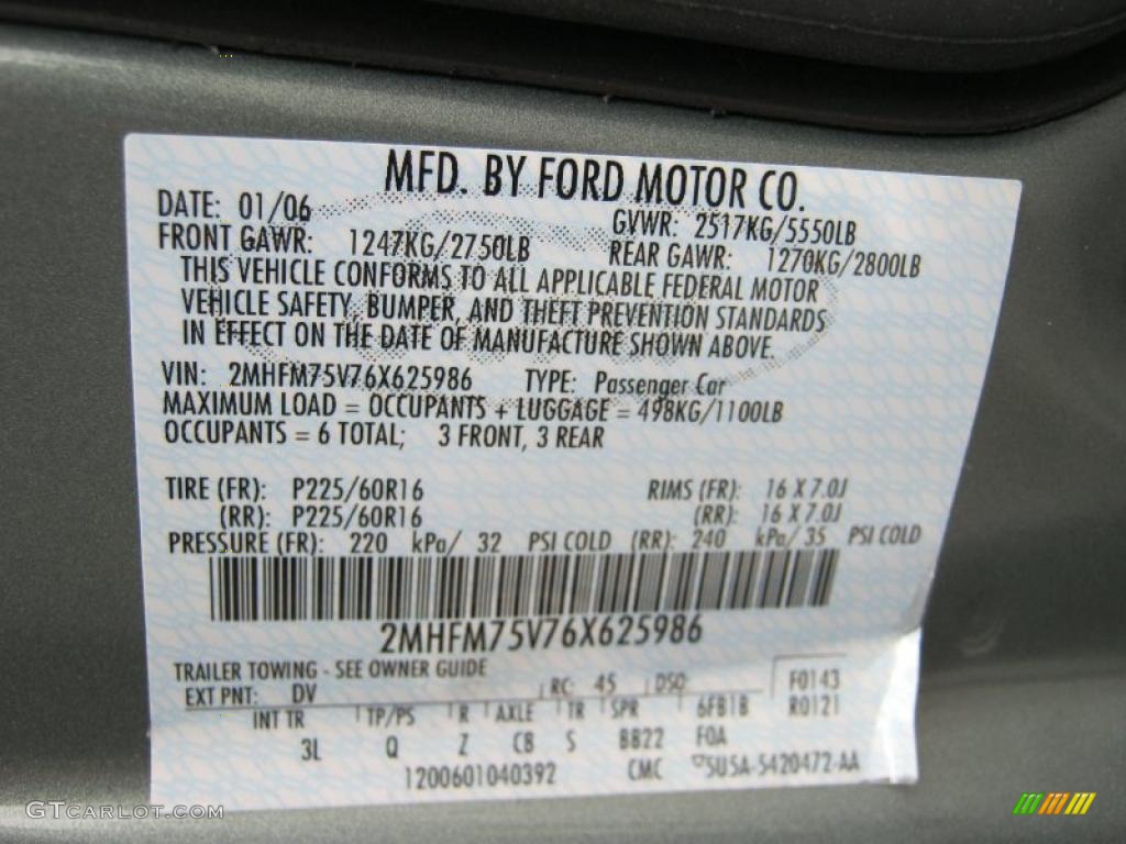 2006 Grand Marquis Color Code DV for Light Tundra Metallic Photo #38068609