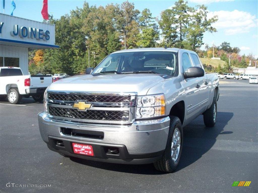 Sheer Silver Metallic 2011 Chevrolet Silverado 2500HD LT Crew Cab 4x4 Exterior Photo #38072165