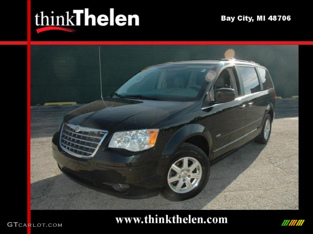 2008 Town & Country Touring Signature Series - Brilliant Black Crystal Pearlcoat / Medium Slate Gray/Light Shale photo #1