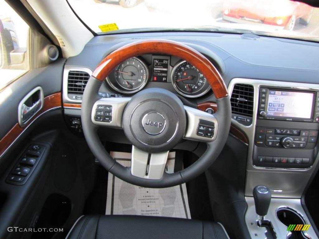 2011 Jeep Grand Cherokee Overland Black Dashboard Photo #38077651