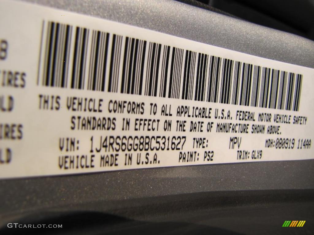 2011 Grand Cherokee Color Code PS2 for Bright Silver Metallic Photo #38077719