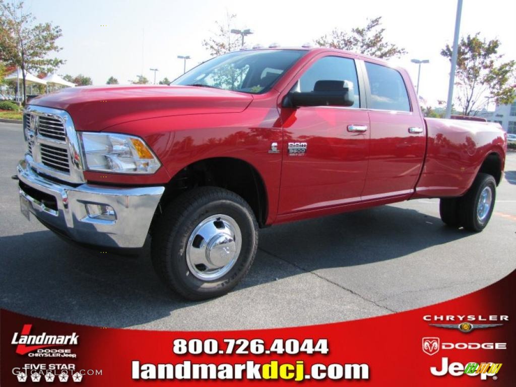 2011 Ram 3500 HD Big Horn Crew Cab 4x4 Dually - Flame Red / Dark Slate Gray/Medium Graystone photo #1