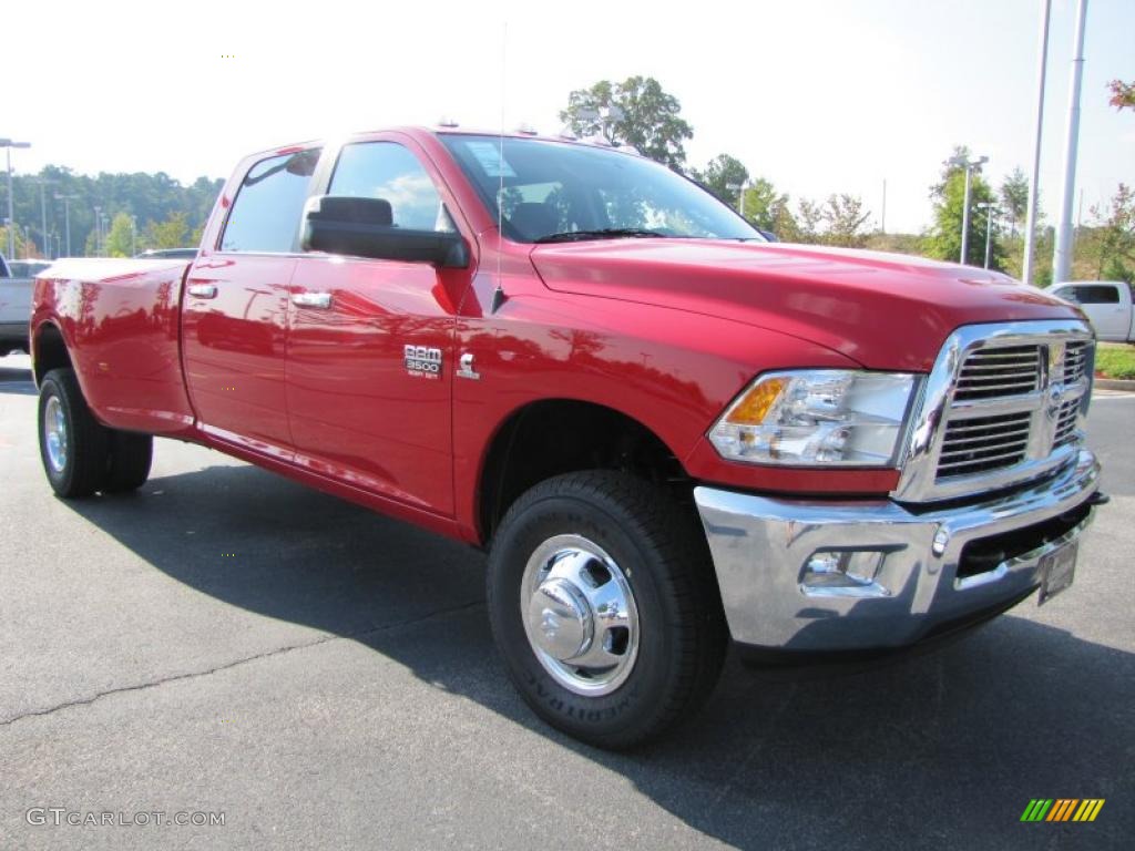 Flame Red 2011 Dodge Ram 3500 HD Big Horn Crew Cab 4x4 Dually Exterior Photo #38078039