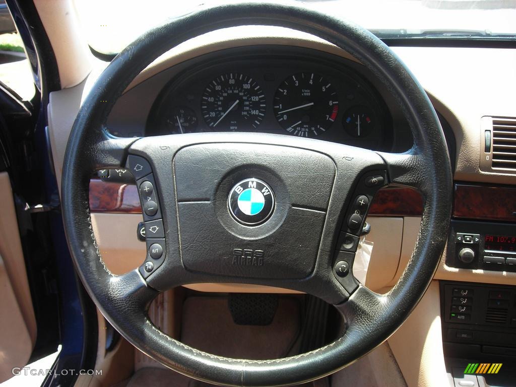 2001 BMW 5 Series 525i Sedan Sand Beige Steering Wheel Photo #38079767