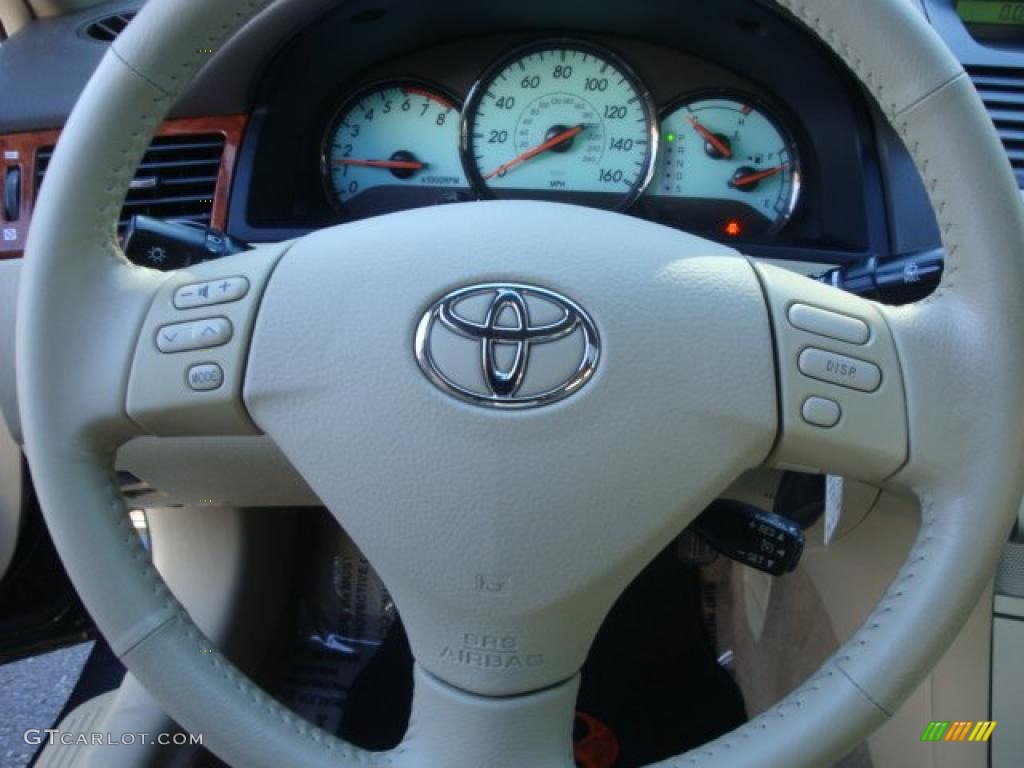 2006 Toyota Solara SLE V6 Coupe Ivory Steering Wheel Photo #38080483