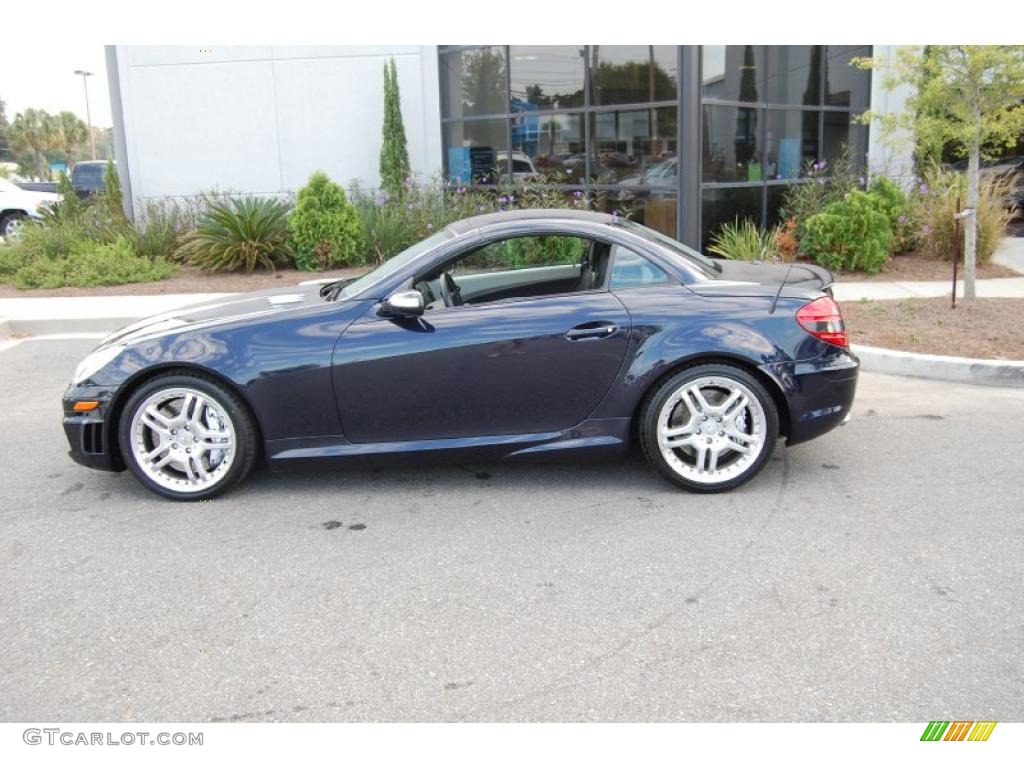 2007 SLK 55 AMG Roadster - Capri Blue Metallic / Black/Ash photo #2