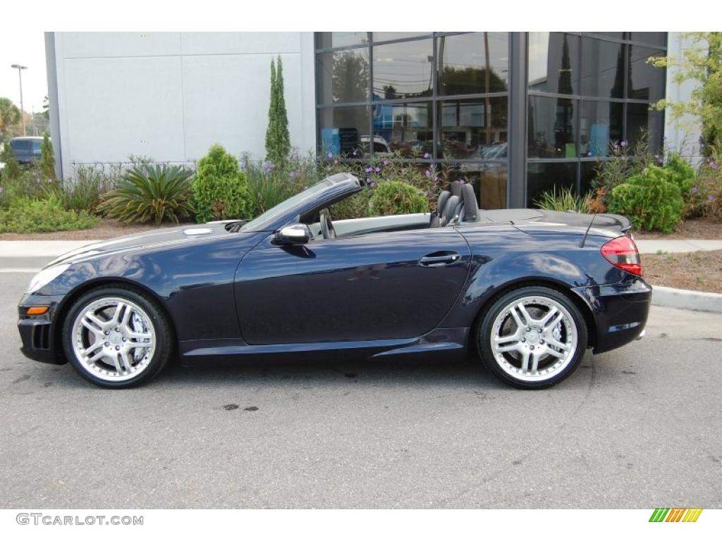 2007 Capri Blue Metallic Mercedes Benz Slk 55 Amg Roadster 38076698 2007 Slk 55 Amg Roadster Capri Blue Metallic Black Ash Photo 4
