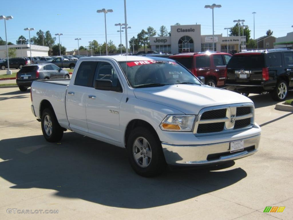 2010 Ram 1500 SLT Quad Cab - Stone White / Dark Slate/Medium Graystone photo #7