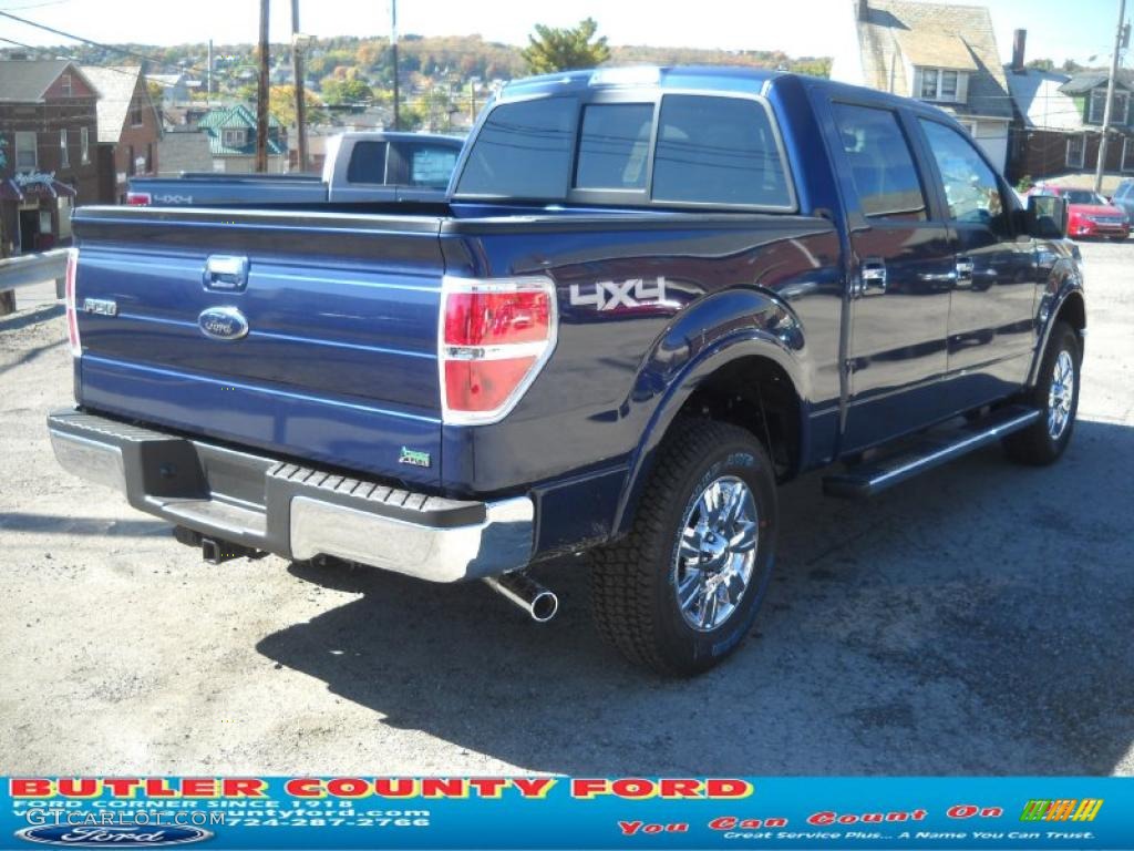 2010 F150 Lariat SuperCrew 4x4 - Dark Blue Pearl Metallic / Medium Stone photo #3