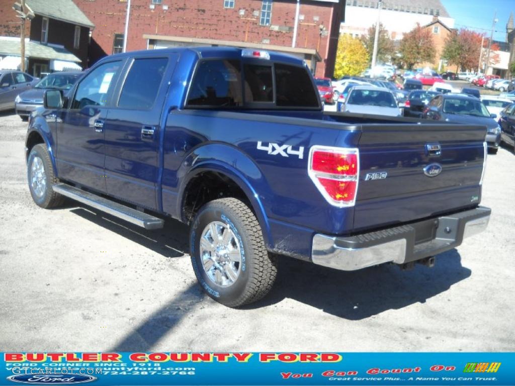 2010 F150 Lariat SuperCrew 4x4 - Dark Blue Pearl Metallic / Medium Stone photo #5