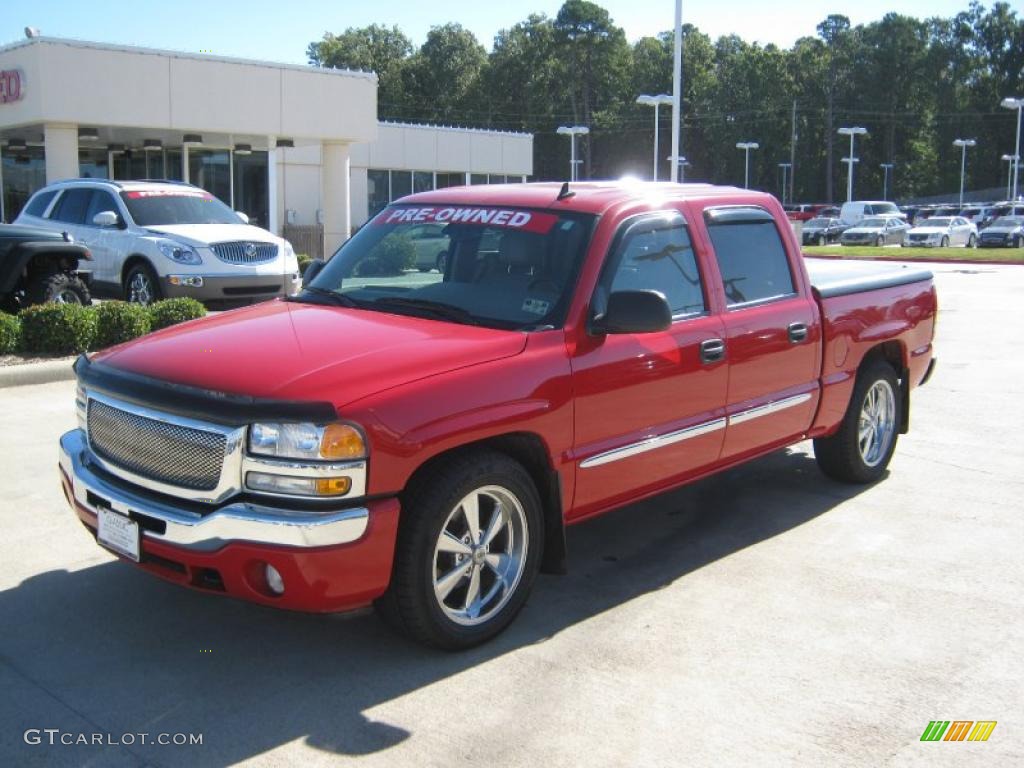 2006 Sierra 1500 SLE Crew Cab - Fire Red / Pewter photo #1