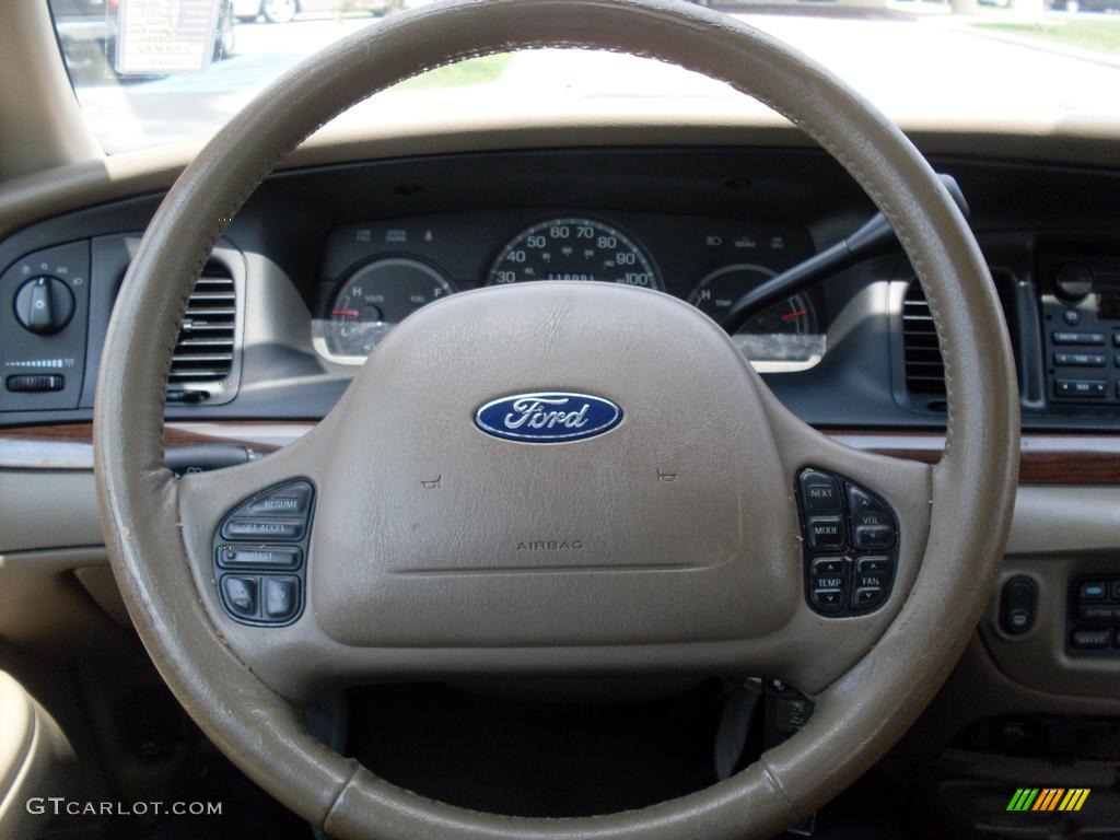 2004 Ford Crown Victoria LX Medium Parchment Steering Wheel Photo #38085044