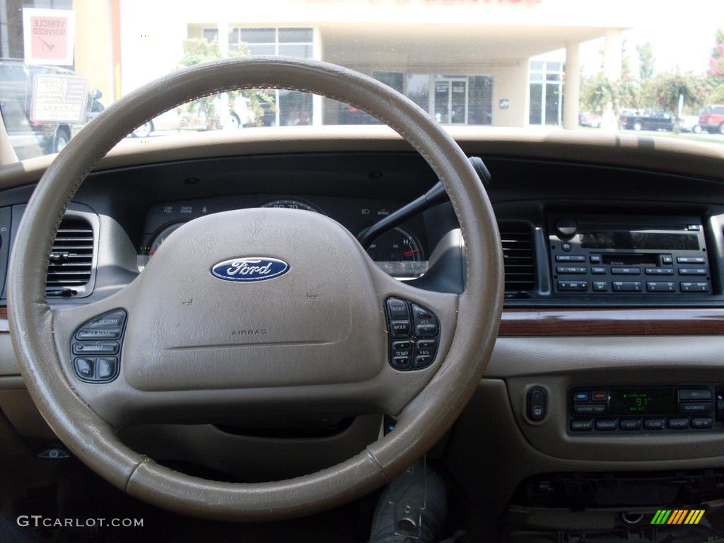 2004 Ford Crown Victoria LX Medium Parchment Steering Wheel Photo #38085075