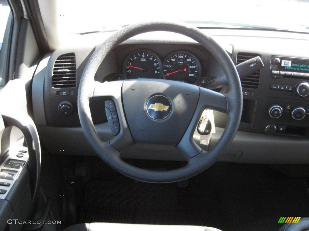 2011 Chevrolet Silverado 1500 LS Crew Cab Dark Titanium Steering Wheel Photo #38086905
