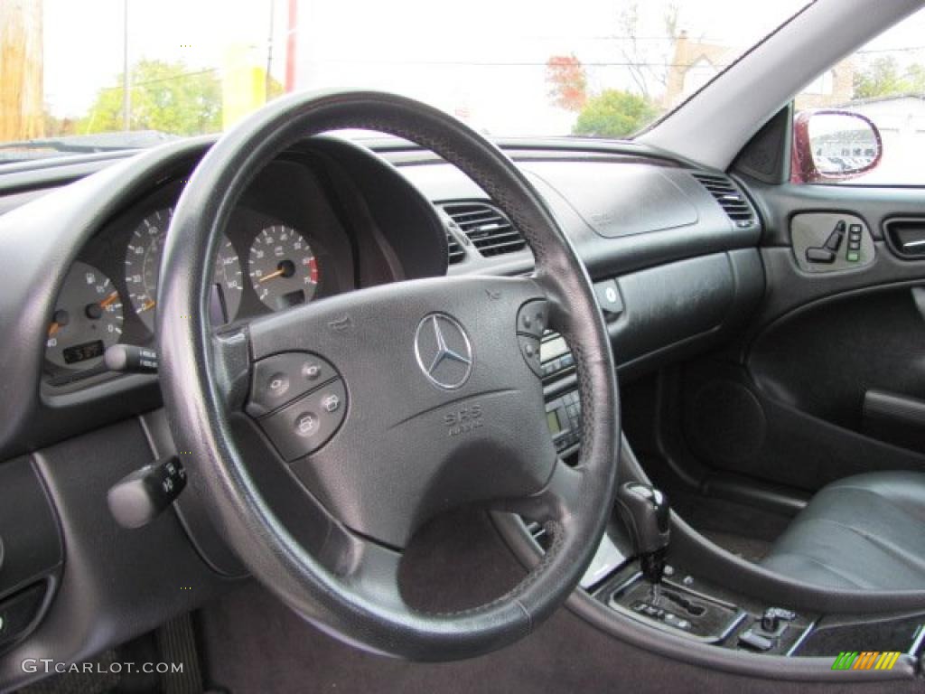 2002 Mercedes-Benz CLK 430 Coupe Charcoal Steering Wheel Photo #38089607