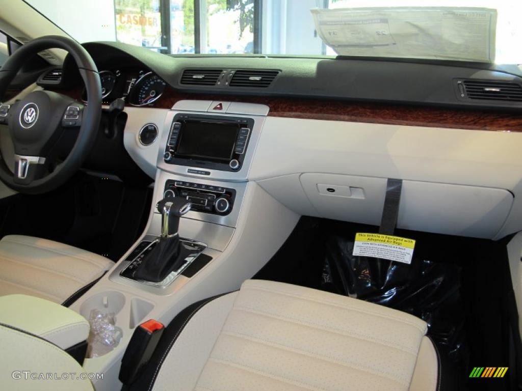 2011 Volkswagen CC Lux Limited Cornsilk Beige/Black Dashboard Photo #38089615