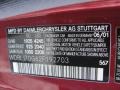  2002 CLK 430 Coupe Bordeaux Red Metallic Color Code 567
