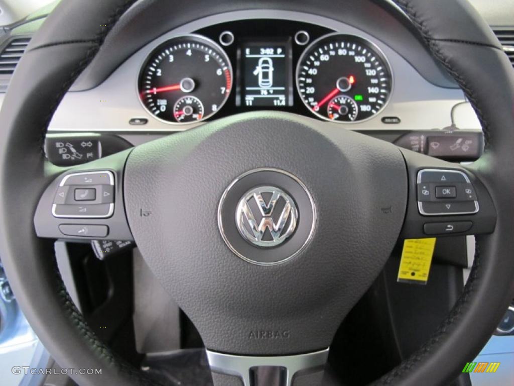 2011 Volkswagen CC Sport Black Steering Wheel Photo #38091832
