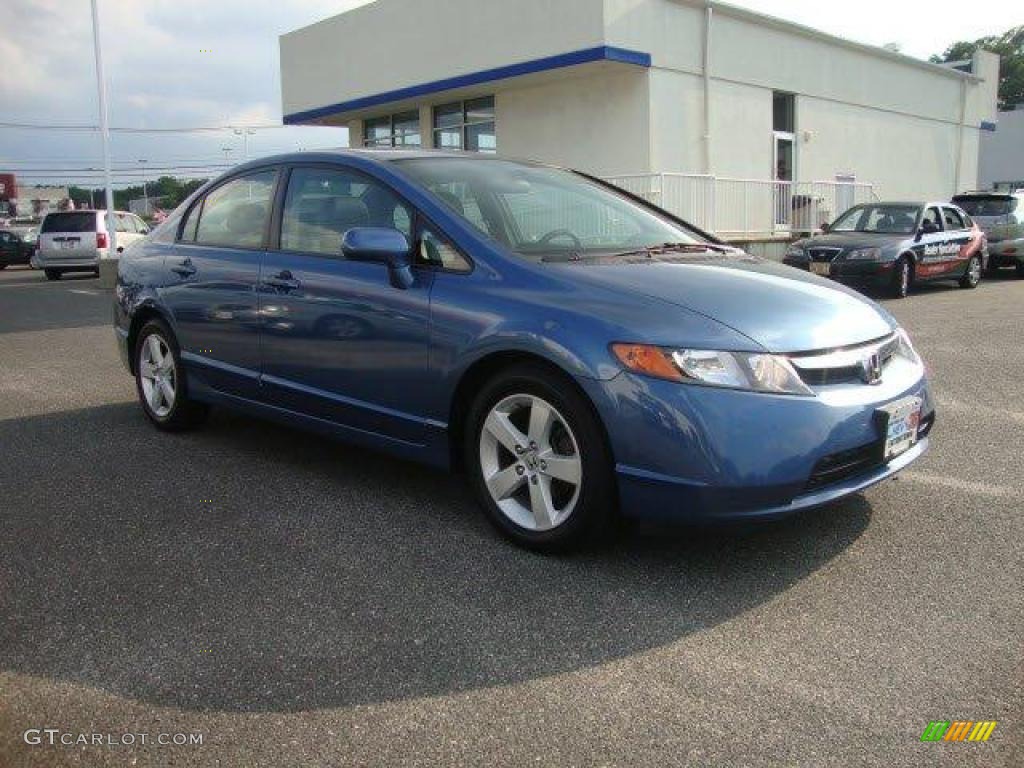 2008 Civic EX-L Sedan - Atomic Blue Metallic / Gray photo #1