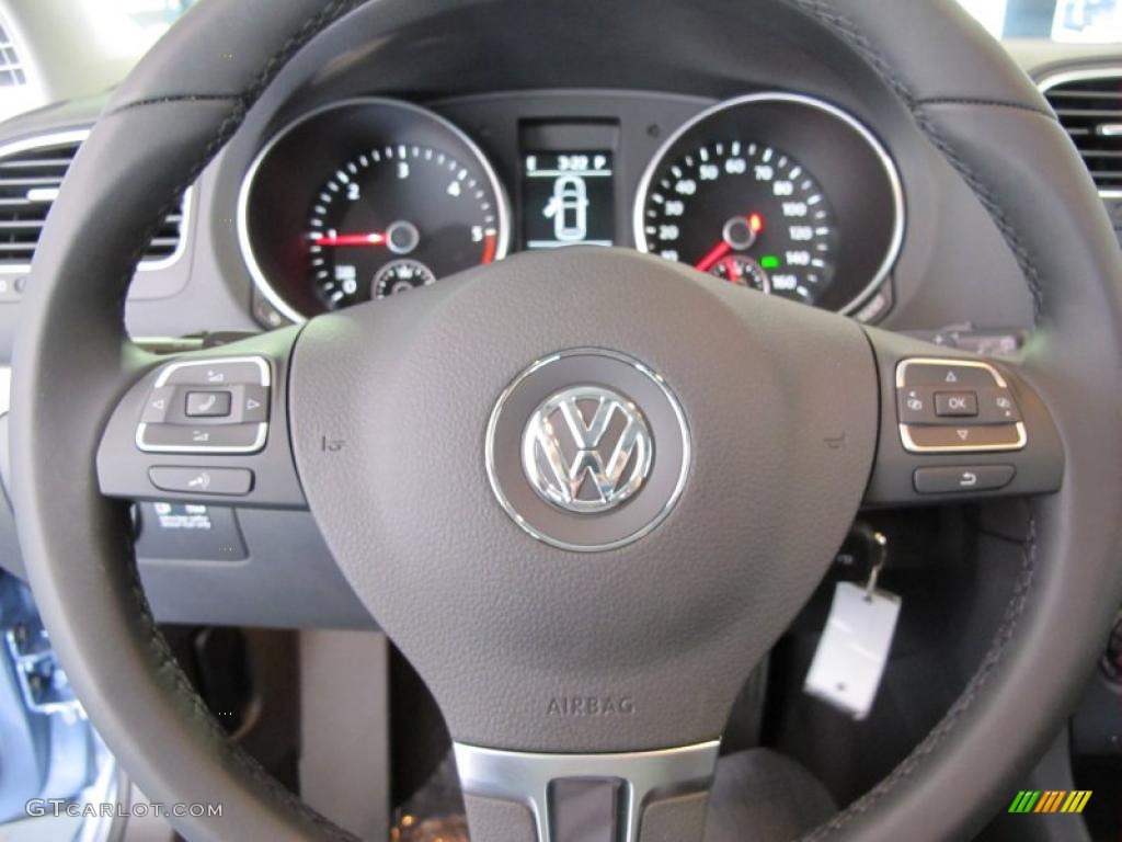 2011 Volkswagen Golf 4 Door TDI Titan Black Steering Wheel Photo #38093951