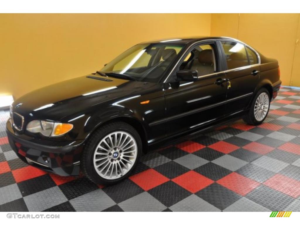 2003 3 Series 330xi Sedan - Jet Black / Natural Brown photo #2