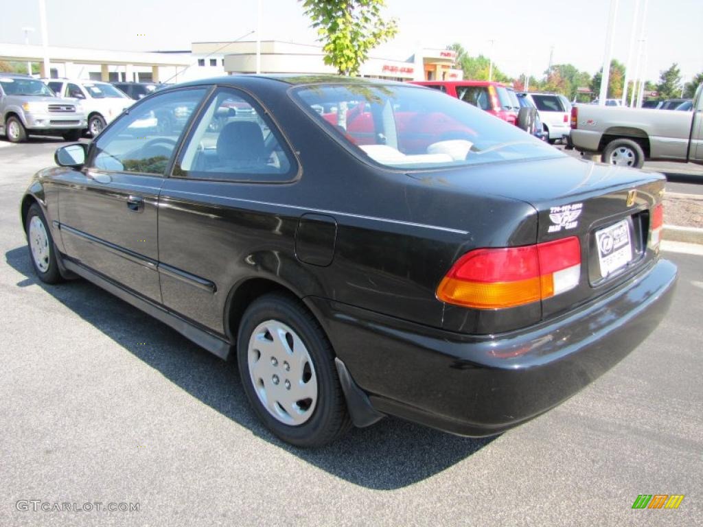1996 Civic EX Coupe - Granada Black Pearl Metallic / Black photo #3