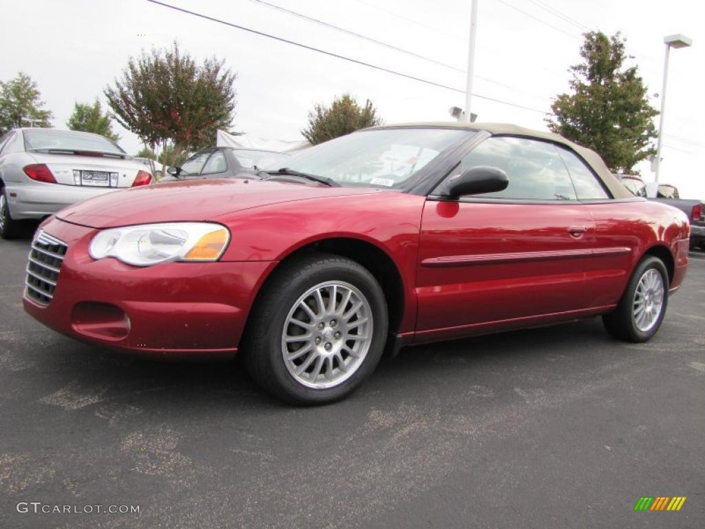 2005 Sebring Touring Convertible - Deep Red Pearl / Light Taupe photo #1