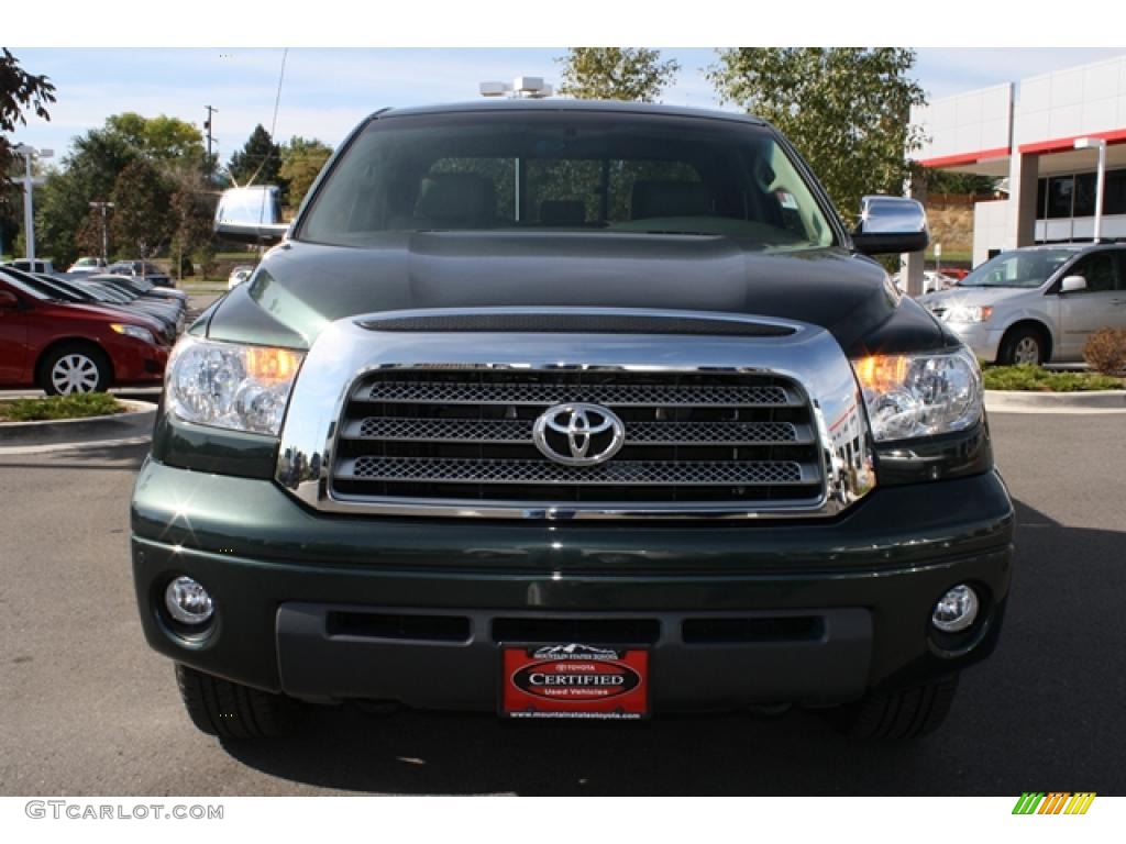 2008 Tundra Limited Double Cab 4x4 - Timberland Green Mica / Beige photo #6