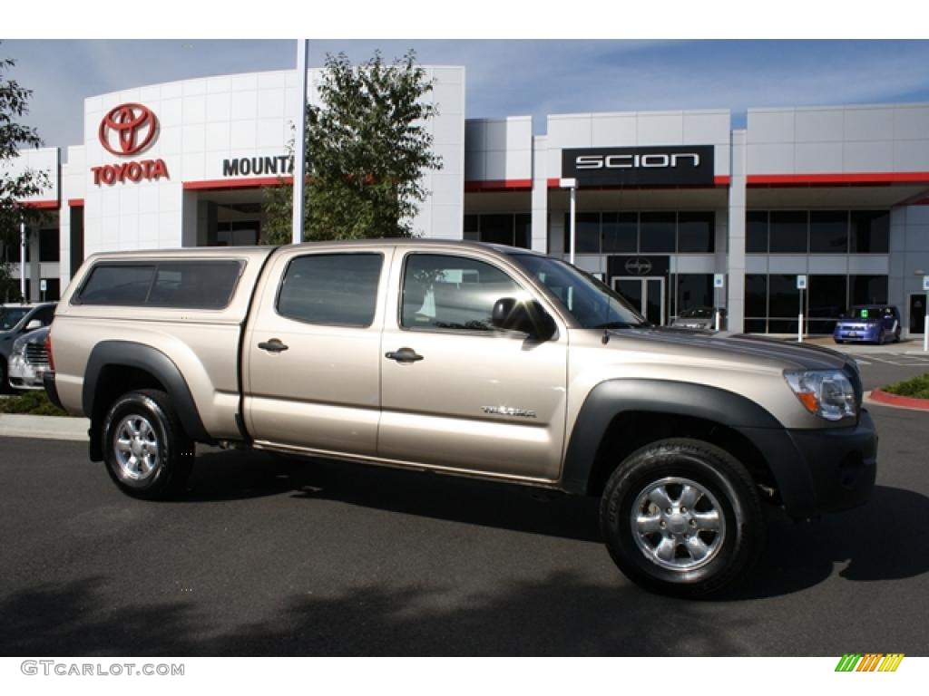 2008 Tacoma V6 Double Cab 4x4 - Desert Sand Mica / Taupe photo #1