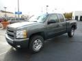 2011 Steel Green Metallic Chevrolet Silverado 1500 LT Extended Cab 4x4  photo #3