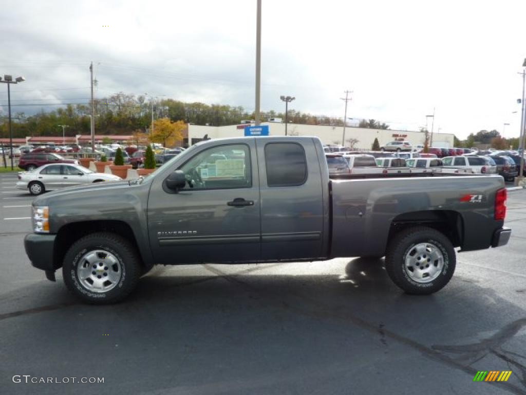 2011 Silverado 1500 LT Extended Cab 4x4 - Steel Green Metallic / Ebony photo #4