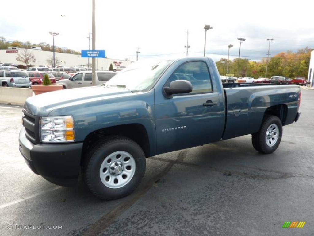 Blue Granite Metallic 2011 Chevrolet Silverado 1500 Regular Cab 4x4 Exterior Photo #38104223