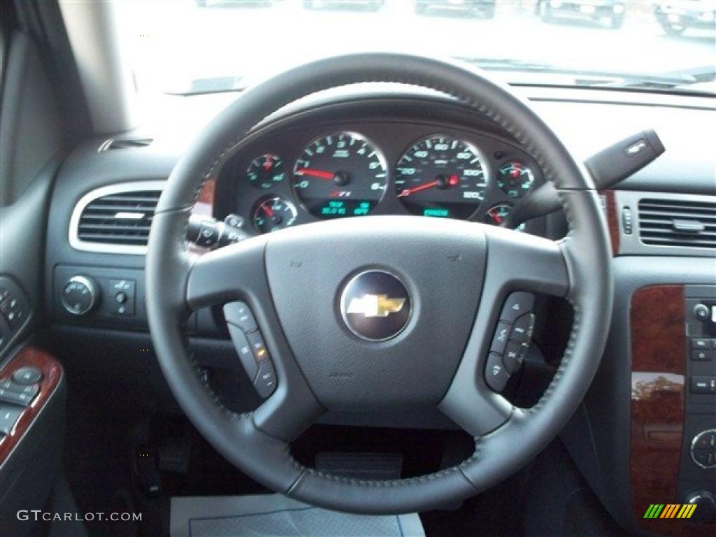 2011 Chevrolet Silverado 1500 LTZ Crew Cab 4x4 Ebony Steering Wheel Photo #38105329